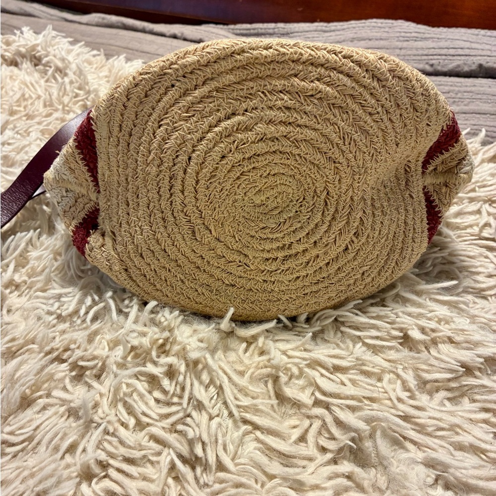 NWT VANESSA BRUNO CHEVRON JUTE CROSSBODY BAG - Picture 9 of 9